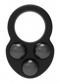 Черное эрекционное кольцо с утяжелителями - Dream Toys - в Березниках купить с доставкой