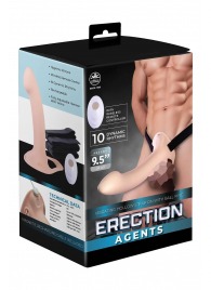 Телесный полый страпон с вибрацией Erection Agents - 24,1 см. - NMC - купить с доставкой в Березниках