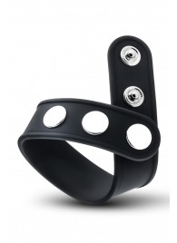 Черное эрекционное кольцо на кнопках - Blush Novelties - в Березниках купить с доставкой