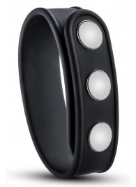 Черное эрекционное кольцо на кнопках - Blush Novelties - в Березниках купить с доставкой