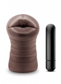 Коричневый мастурбатор-ротик Krystal Vibrating Masturbator - Blush Novelties - в Березниках купить с доставкой