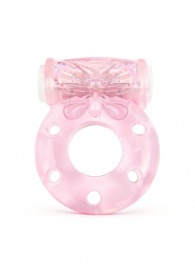 Розовое эрекционное виброкольцо с бабочкой - 1137 - в Березниках купить с доставкой