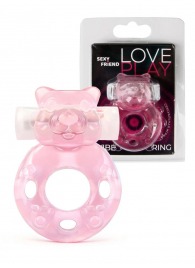 Розовое эрекционное виброкольцо в форме мишки - 1137 - в Березниках купить с доставкой