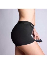 Черные трусики-боксеры для фиксации насадок Strap-on-me Harness Lingerie Allure - size L - Strap-on-me - купить с доставкой в Березниках