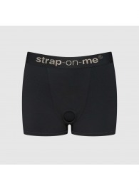 Черные трусики-боксеры для фиксации насадок Strap-on-me Harness Lingerie Allure - size L - Strap-on-me - купить с доставкой в Березниках