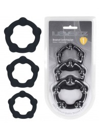 Набор из 3 эрекционных колец Beaded Silicone Cockring Set - Shots Media BV - в Березниках купить с доставкой