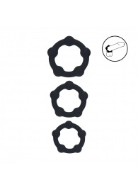 Набор из 3 эрекционных колец Beaded Silicone Cockring Set - Shots Media BV - в Березниках купить с доставкой