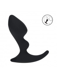 Черная анальная пробка для массажа простаты Double Ripple Silicone Prostate Massager - Shots Media BV - в Березниках купить с доставкой