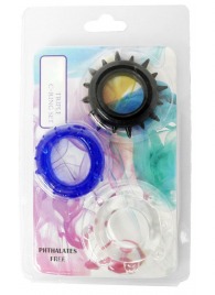 Набор из 3 эрекционных колец разного цвета и рельефа - Boys of Toys - в Березниках купить с доставкой