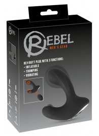 Черная анальная вибропробка с функцией расширения RC Butt Plug with 3 functions - Orion - в Березниках купить с доставкой