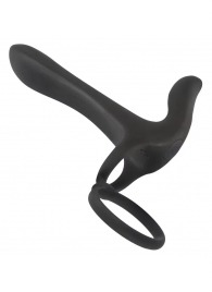 Черная насадка на член с вибрацией Couple’s Vibrator - Orion - в Березниках купить с доставкой