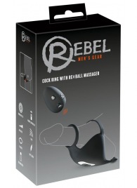 Черная вибронасадка для эрекции и стимуляции мошонки Cock ring with RC ball massager - Orion - в Березниках купить с доставкой