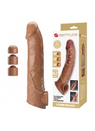 Карамельный фаллоудлинитель с подхватом мошонки Silas - 26 см. - Baile - в Березниках купить с доставкой