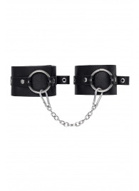 Черные оковы из толстой кожи с люверсами - Pecado - купить с доставкой в Березниках