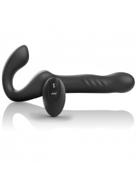 Черный безремневой страпон с вибрацией и возвратно-поступательными движениями - 24 см. - Ibiza - купить с доставкой в Березниках