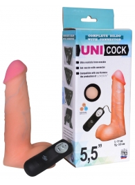 Фаллическая насадка Харнесс UNICOCK 5,5  с вибрацией - 17 см. - LOVETOY (А-Полимер) - купить с доставкой в Березниках