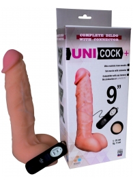 Фаллическая насадка Харнесс UNICOCK 9  с вибрацией - 24 см. - LOVETOY (А-Полимер) - купить с доставкой в Березниках