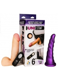 Вибрострапон с двумя насадками UniStrap - 18 и 18 см. - LOVETOY (А-Полимер) - купить с доставкой в Березниках