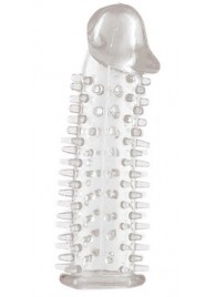 Прозрачная насадка на половой член с закрытой головкой и шипами - 12,5 см. - Toyfa Basic - в Березниках купить с доставкой