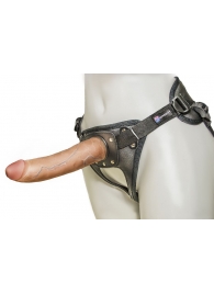 Насадка-фаллоимитатор на кожаных трусиках Harness Ultra Realistic 7  - 18 см. - LOVETOY (А-Полимер) - купить с доставкой в Березниках