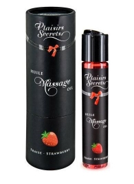 Массажное масло с ароматом клубники Huile de Massage Gourmande Fraise des Bois - 59 мл. - Plaisir Secret - купить с доставкой в Березниках