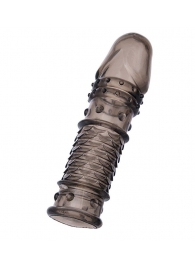 Дымчатая закрытая насадка ToyFa XLover с чешуйками и пупырышками - 13,5 см. - ToyFa - в Березниках купить с доставкой