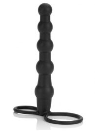 Насадка на пенис для двойного проникновения Silicone Beaded Double Rider - 14 см. - California Exotic Novelties - в Березниках купить с доставкой