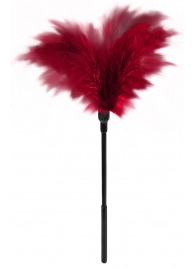 Пластиковая метелочка с красными пёрышками Small Feather Tickler - 32 см. - Blush Novelties - купить с доставкой в Березниках