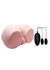 Телесный мастурбатор с двумя любовными тоннелями и вибрацией - Baile - в Березниках купить с доставкой