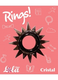 Чёрное эрекционное кольцо Rings Cristal - Lola Games - в Березниках купить с доставкой