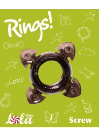 Чёрное эрекционное кольцо Rings Screw - Lola Games - в Березниках купить с доставкой