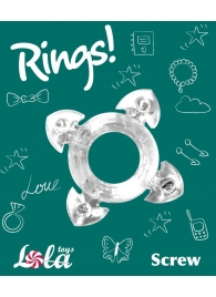 Прозрачное эрекционное кольцо Rings Screw - Lola Games - в Березниках купить с доставкой