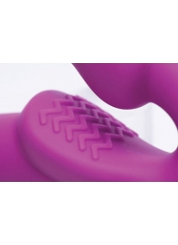 Ярко-розовый безремневой вибрострапон Evoke Vibrating Strapless Silicone Strap-on Dildo - XR Brands - купить с доставкой в Березниках