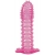 Гелевая розовая насадка с шипами - 12 см. - Toyfa Basic - в Березниках купить с доставкой