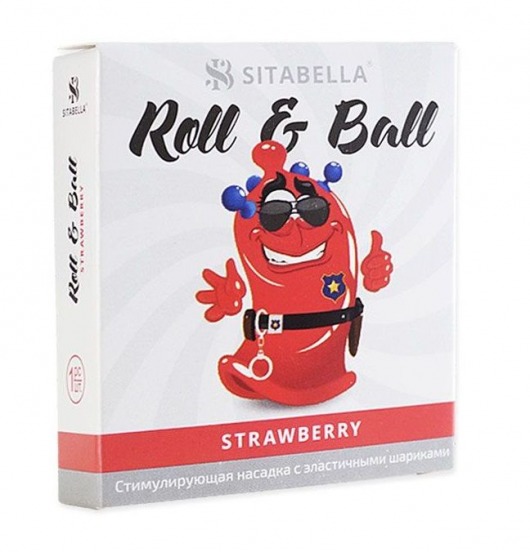 Стимулирующий презерватив-насадка Roll   Ball Strawberry - Sitabella - купить с доставкой в Березниках