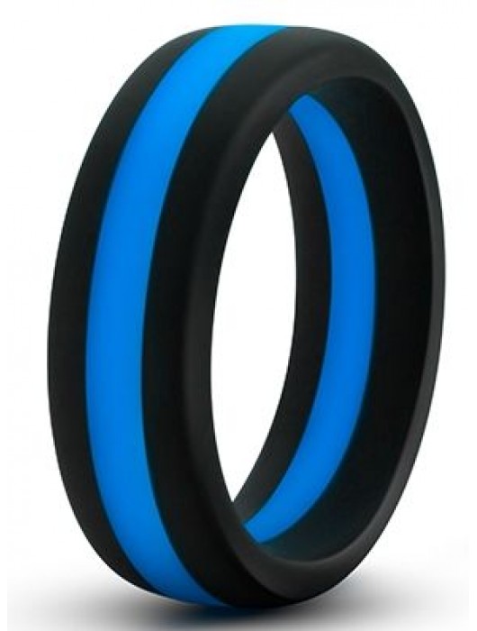 Черно-синее эрекционное кольцо Silicone Go Pro Cock Ring - Blush Novelties - в Березниках купить с доставкой