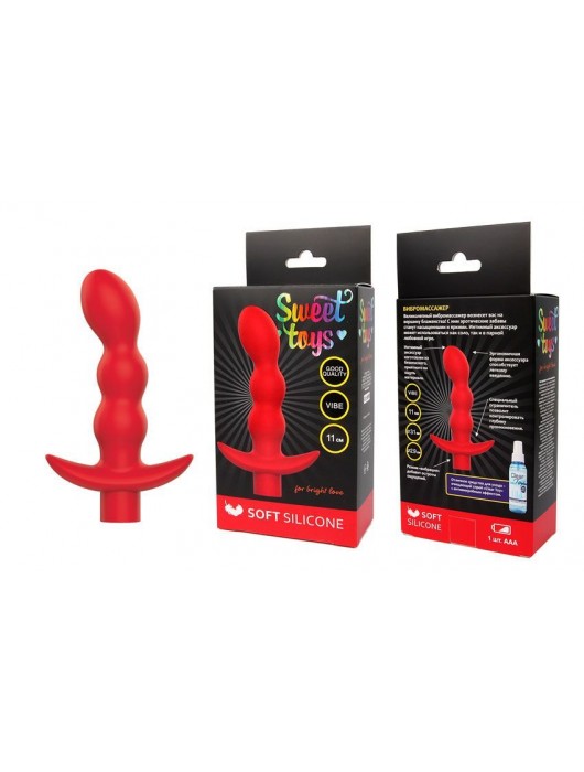 Красный вибратор Sweet Toys - 11 см. - Bior toys
