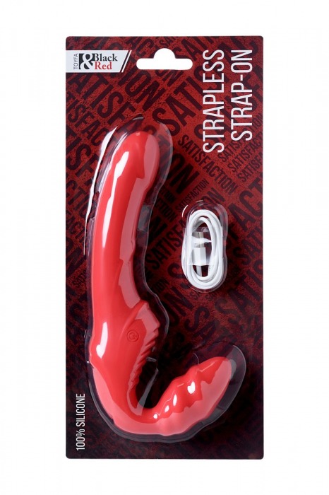 Красный безремневой страпон с вибрацией - ToyFa - купить с доставкой в Березниках