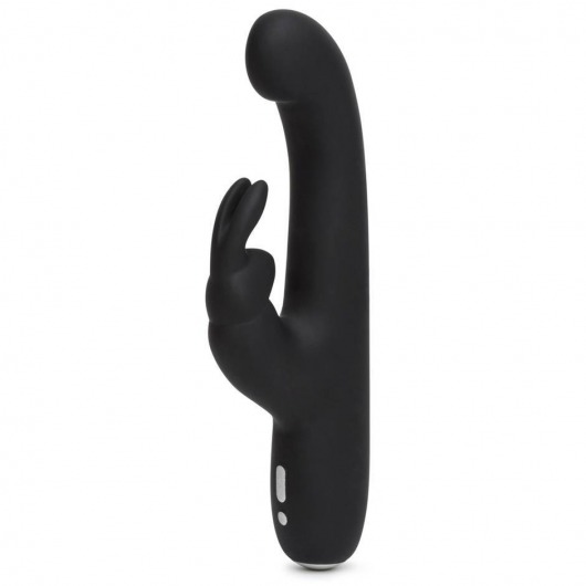 Чёрный вибратор Slimline G-Spot Rechargeable Rabbit Vibrator - 24,1 см. - Happy Rabbit