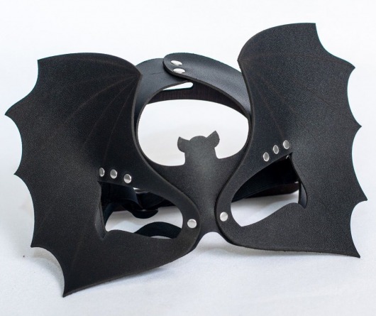 Черная кожаная маска на глаза  Летучая мышь - Sitabella - купить с доставкой в Березниках