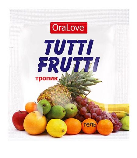 Пробник гель-смазки Tutti-frutti со вкусом тропических фруктов - 4 гр. - Биоритм - купить с доставкой в Березниках