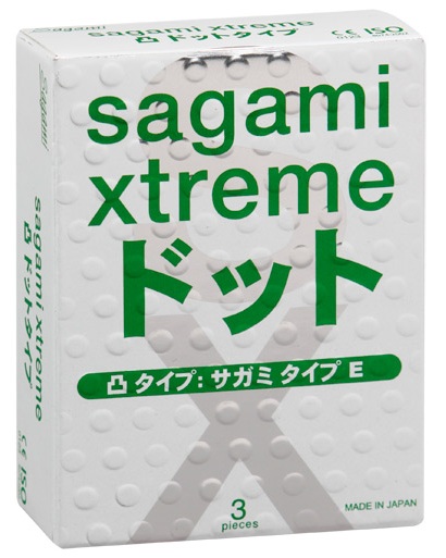 Презервативы Sagami Xtreme SUPER DOTS с точками - 3 шт. - Sagami - купить с доставкой в Березниках