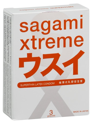 Ультратонкие презервативы Sagami Xtreme SUPERTHIN - 3 шт. - Sagami - купить с доставкой в Березниках