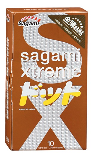 Презервативы Sagami Xtreme FEEL UP с точечной текстурой и линиями прилегания - 10 шт. - Sagami - купить с доставкой в Березниках