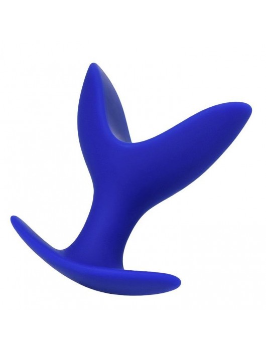 Синяя силиконовая расширяющая анальная втулка Bloom - 9 см. - ToyFa