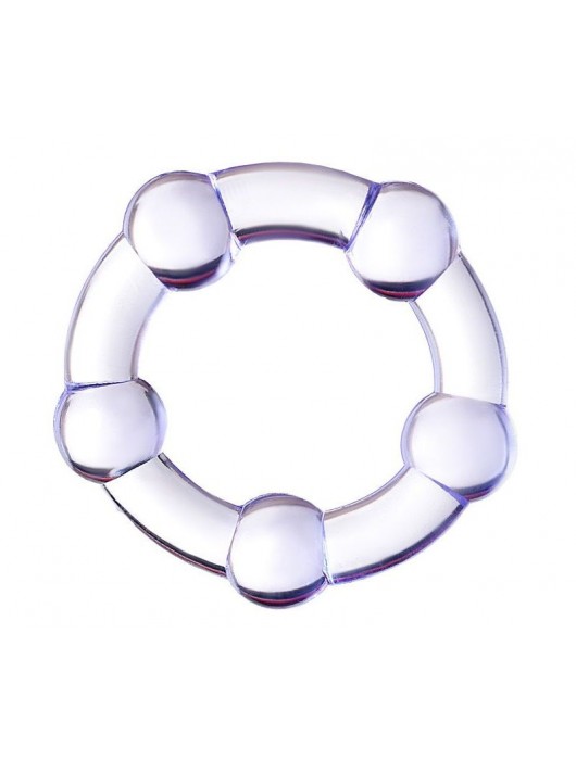 Фиолетовое эрекционное кольцо на пенис с бусинами - Штучки-дрючки - в Березниках купить с доставкой