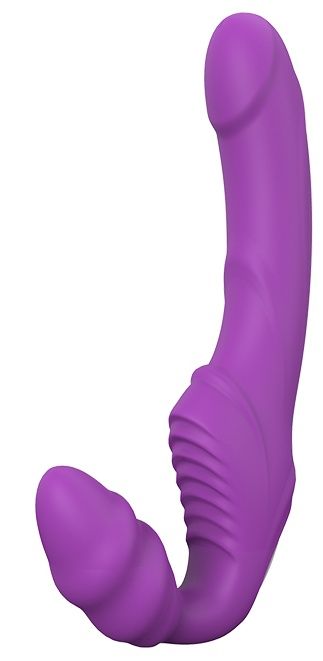 Фиолетовый безремневой вибрострапон DOUBLE DIPPER - Dream Toys - купить с доставкой в Березниках