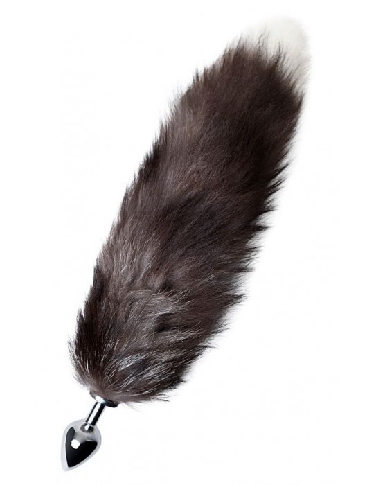 Серебристая металлическая анальная втулка с хвостом чернобурой лисы - размер S - ToyFa - купить с доставкой в Березниках