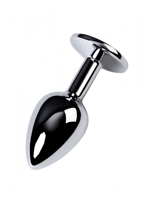 Серебристая конусовидная анальная пробка с фиолетовым кристаллом - 7 см. - ToyFa - купить с доставкой в Березниках