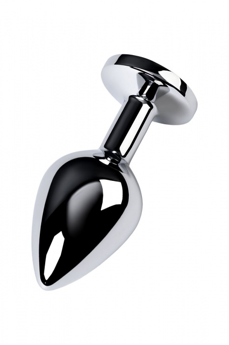 Серебристая конусовидная анальная пробка с голубым кристаллом - 8 см. - ToyFa - купить с доставкой в Березниках